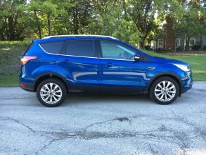 The 2017 Ford Escape in Titanium trim and Lightning Blue coat starts at $29,100. (Robert Duffer/Chicago Tribune/TNS)
