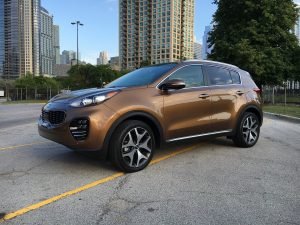 2017 Kia Sportage in SX Turbo trim with AWD steps out of the crowded compact crossover class with distinct packaging and a peppy powertrain. (Robert Duffer/Chicago Tribune/TNS)