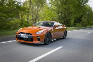 The 2017 Nissan GT-R features a 3.8-liter V-6 engine and produces 565 horsepower. (Nissan)