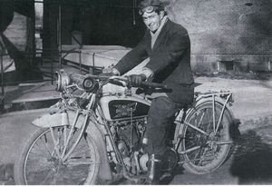 Maurice Sherman is shown in this picture from the early 1900s riding an Excelsior Auto-Cycle. Contributed 