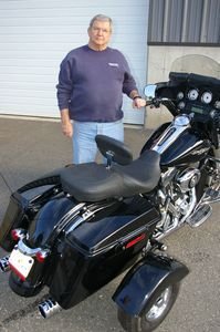 Tom Mahan of Bethlehem with his 2010 Harley-Davidson Street Glide equipped with Ghost Wheels. Bud Wilkinson / Republican-American