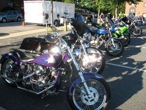 The sizzling summer sun bounces off the gleaming chrome on bikes waiting to be judged at Torrington Thunder July 22. Credit: Debra A. Aleksinas / Republican-American