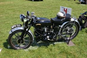 Roland Houde's 1950 Vincent Black Shadow on display at the recent Concours d'Elegance in Wesport. Bud Wilkinson / Republican-American