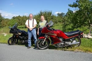 Jason Morris or Harwinton and Pam Tolhurst of New Hartford and the their Yamaha Visions. Bud Wilkinson / Republican-American