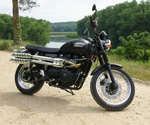 The Triumph Scrambler has a retro look and high chrome exhaust pipes that attract attention. Bud Wilkinson / Republican-American