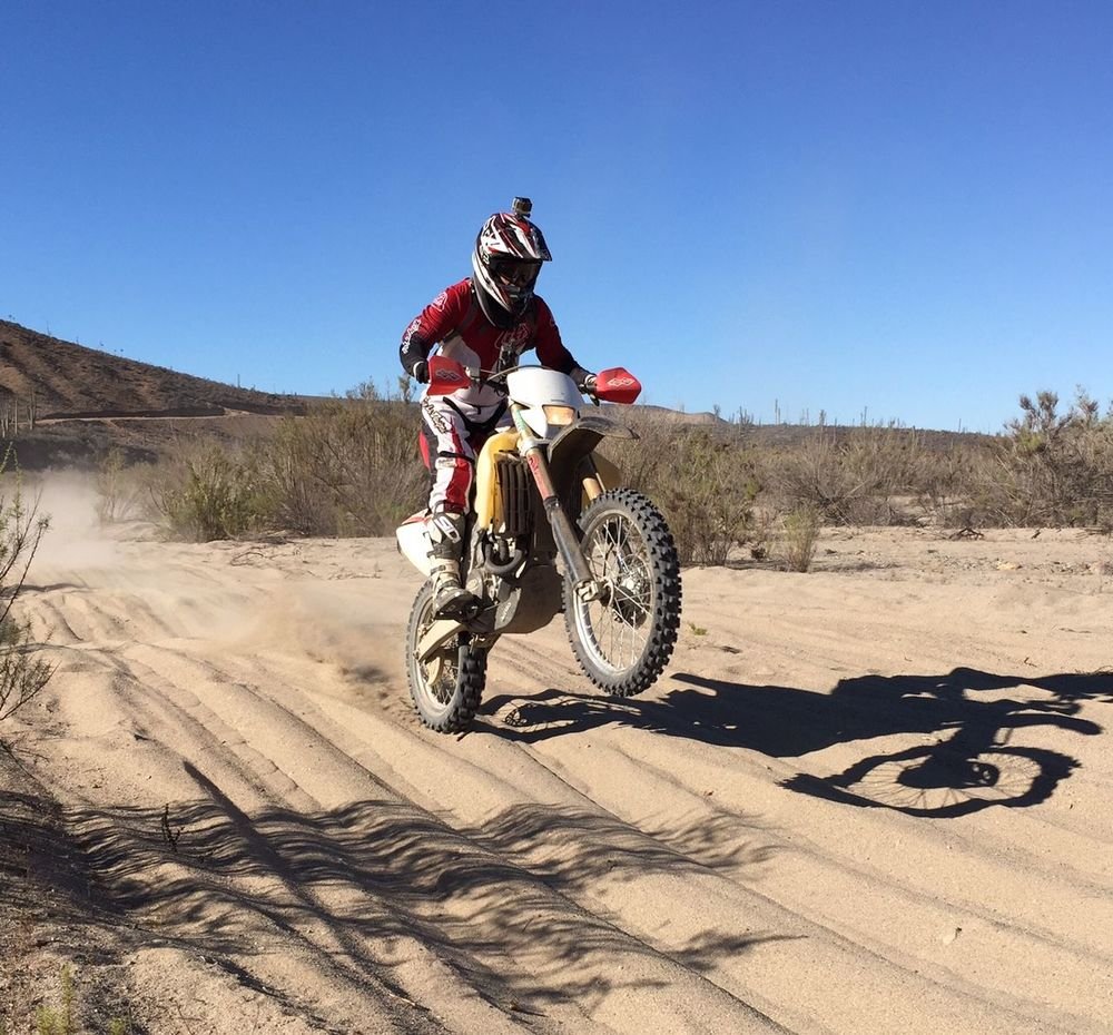 Larry Janesky rides through some whoops on during a pre-race check of the route of the Baja 1000. Credit: contributed 