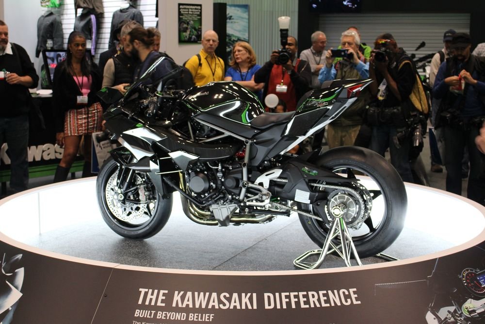 Kawasaki's main attraction at the Progressive International Motorcycle Show in New York City was a limited edition Ninja H2 with an MSRP of $53,000. Bud Wilkinson / Republican-American  