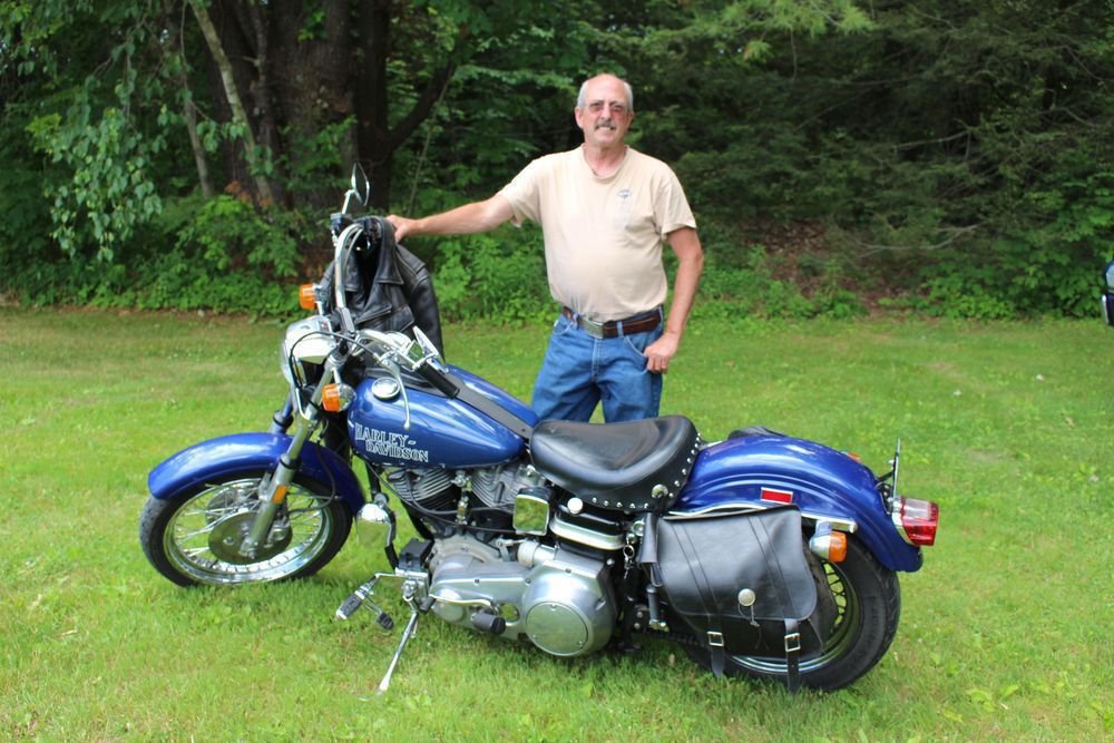 Brian Rose and his 1979 Harley-Davidson FXE Super Glide. Bud Wilkinson Republican-American 