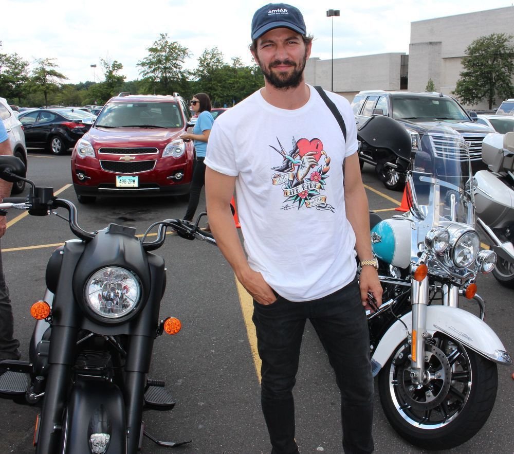 Actor Michiel Huisman, who plays Walter Davidson in the upcoming miniseries ‘Harley and the Davidsons, finds himself between an Indian and a Harley-Davidson at Westfarms mall. Bud Wilkinson Republican-American  