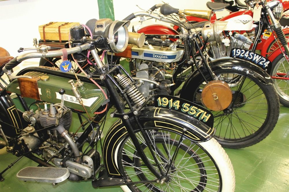 With 35 vintage motorcycles in his collection, Mark Turkington has a little of everything, including a 1914 BSA 557H and a 2924 Douglas SW/24. Bud Wilkinson Republican-American 